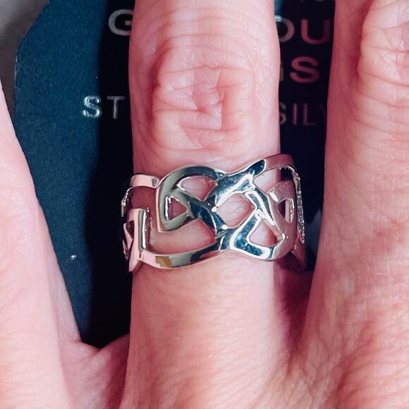 Sterling Silver Abstract Cutouts Design Ring Size 7 NWT - Picture 1 of 3